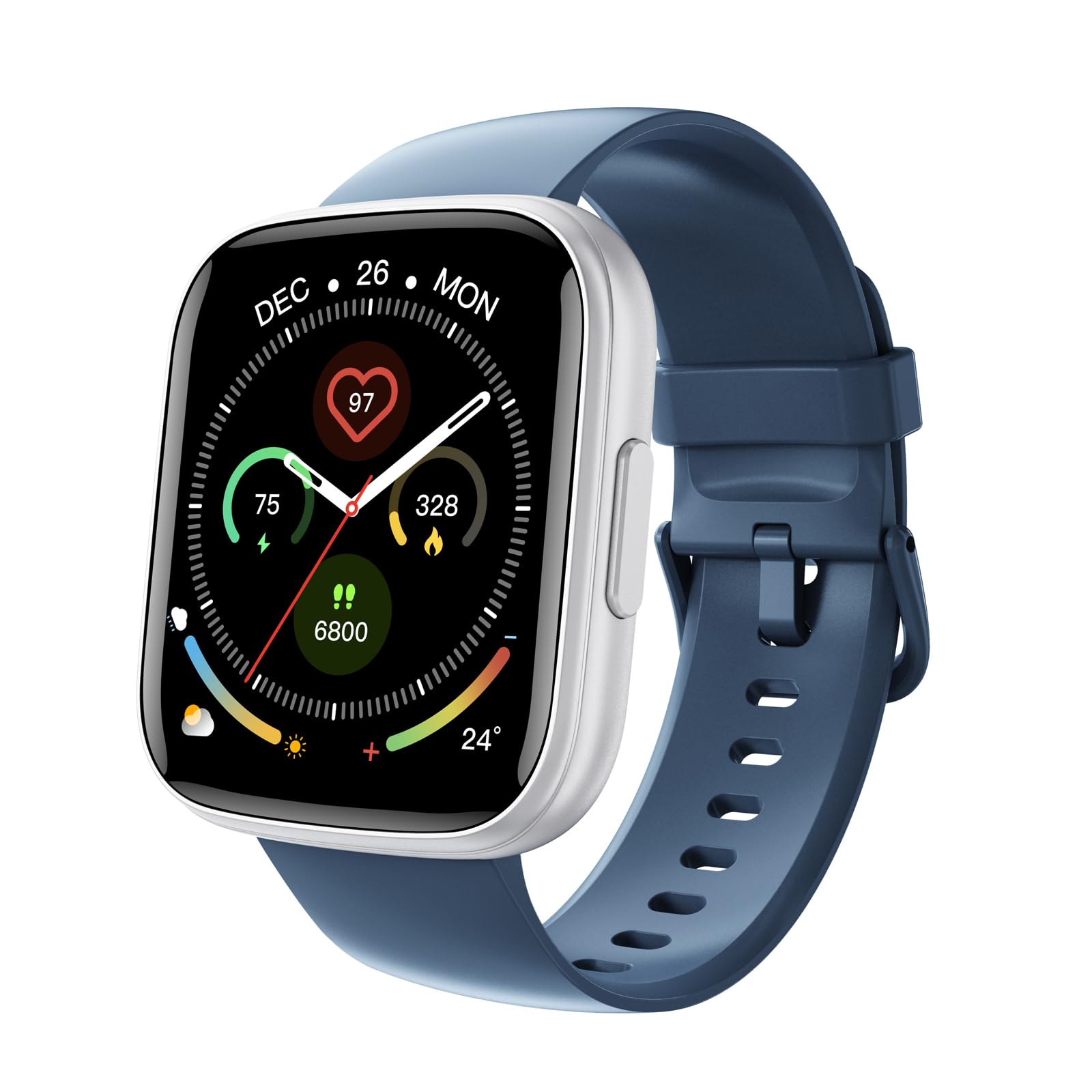 Smartwatch Uomo Donna, 1.95" Orologio Smart watch con Effettua o Risposta Chiamate, Impermeabil IP68 Orologio con Contapassi/Sonno/Cardiofrequenzimetro, 112 Sportive, Fitness watch per Android iOS,Blu