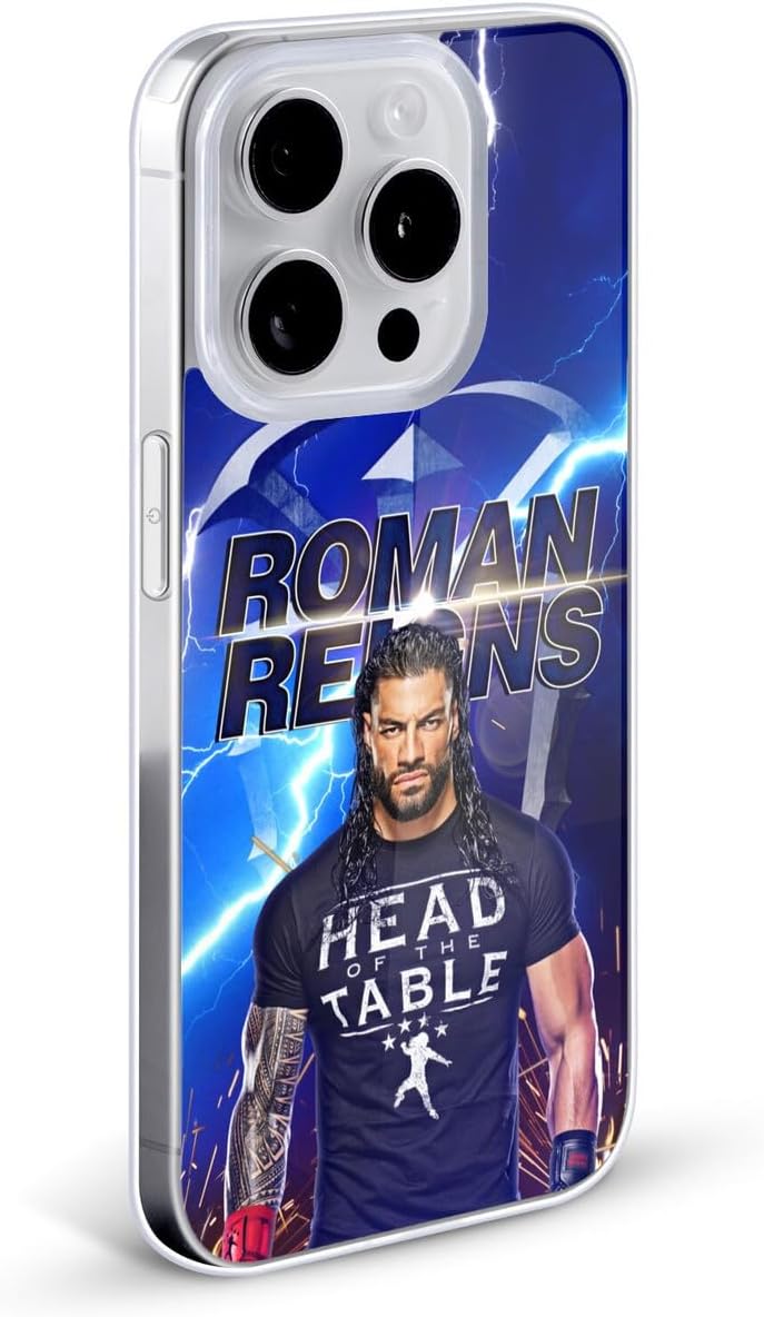 Head Case Designs Officially Licensed WWE Lightning Roman Reigns Gel Case [Military Grade Protection] Compatible with Apple iPhone 16 Pro and Compatible with MagSafe