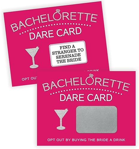 Bachelorette Dare juego de cartas de fiesta, noche de chicas, 20 tarjetas para raspar