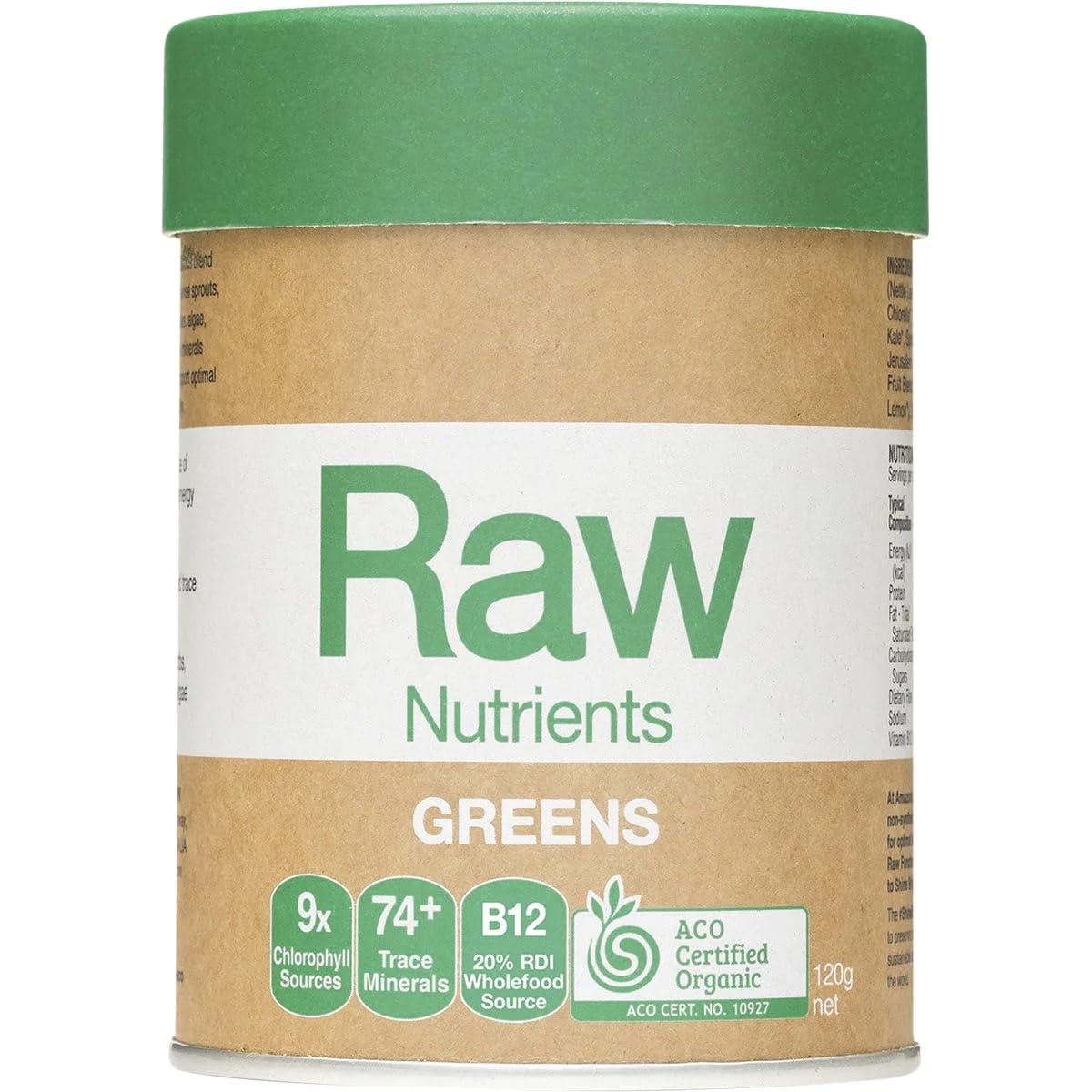 RAW PREBIOTIC GREENS 120G