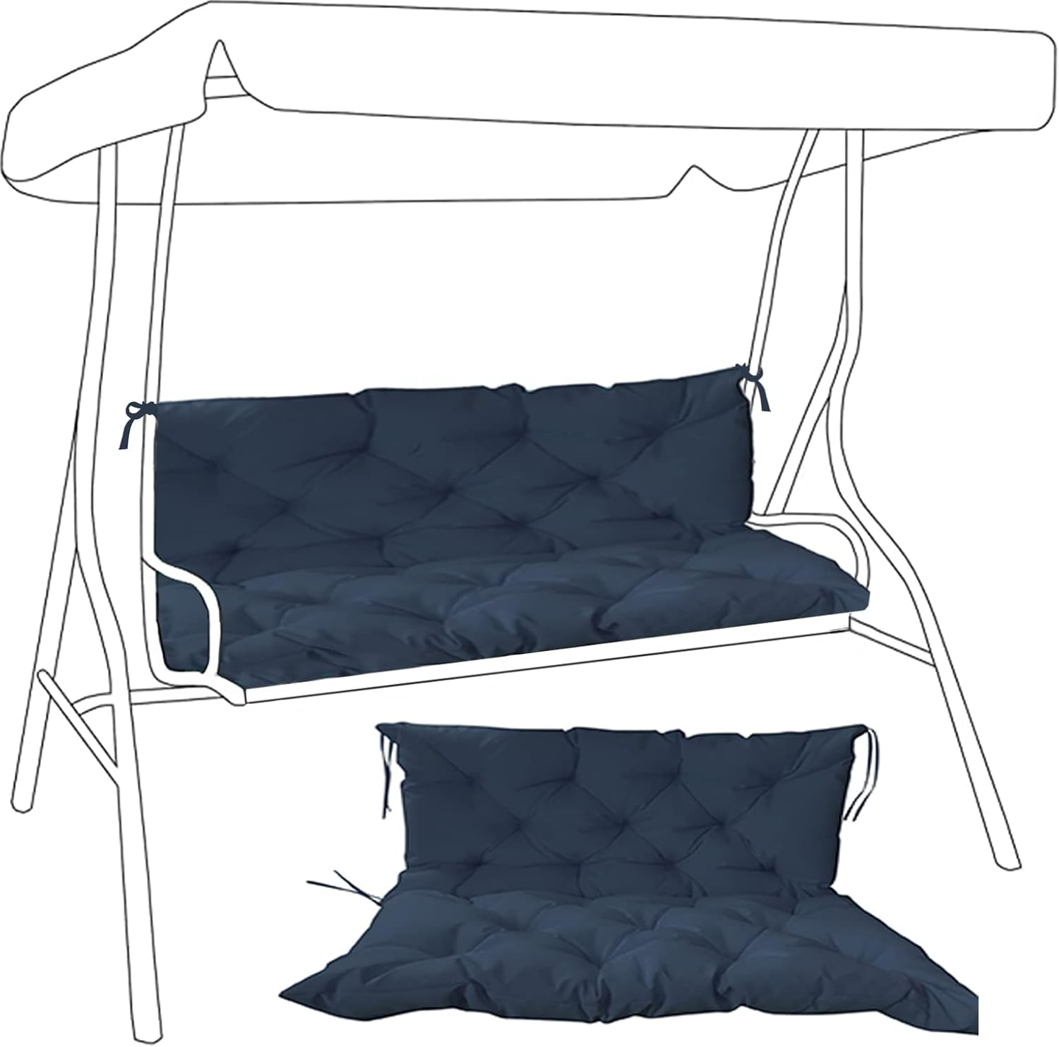 Dttra Swing Cushions with Backrest,Replacement Cushion for