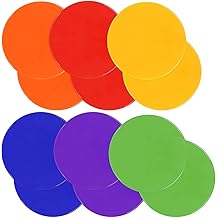 ZIECE Poly Spots Spot Markers for Gym Floor 9inch 10inch 12/18/24/36 Pcs Flat Cones Non-Slip Rubber Floor Dots Circles for Sports Soccer Basketball Agility Training Dance Classroom