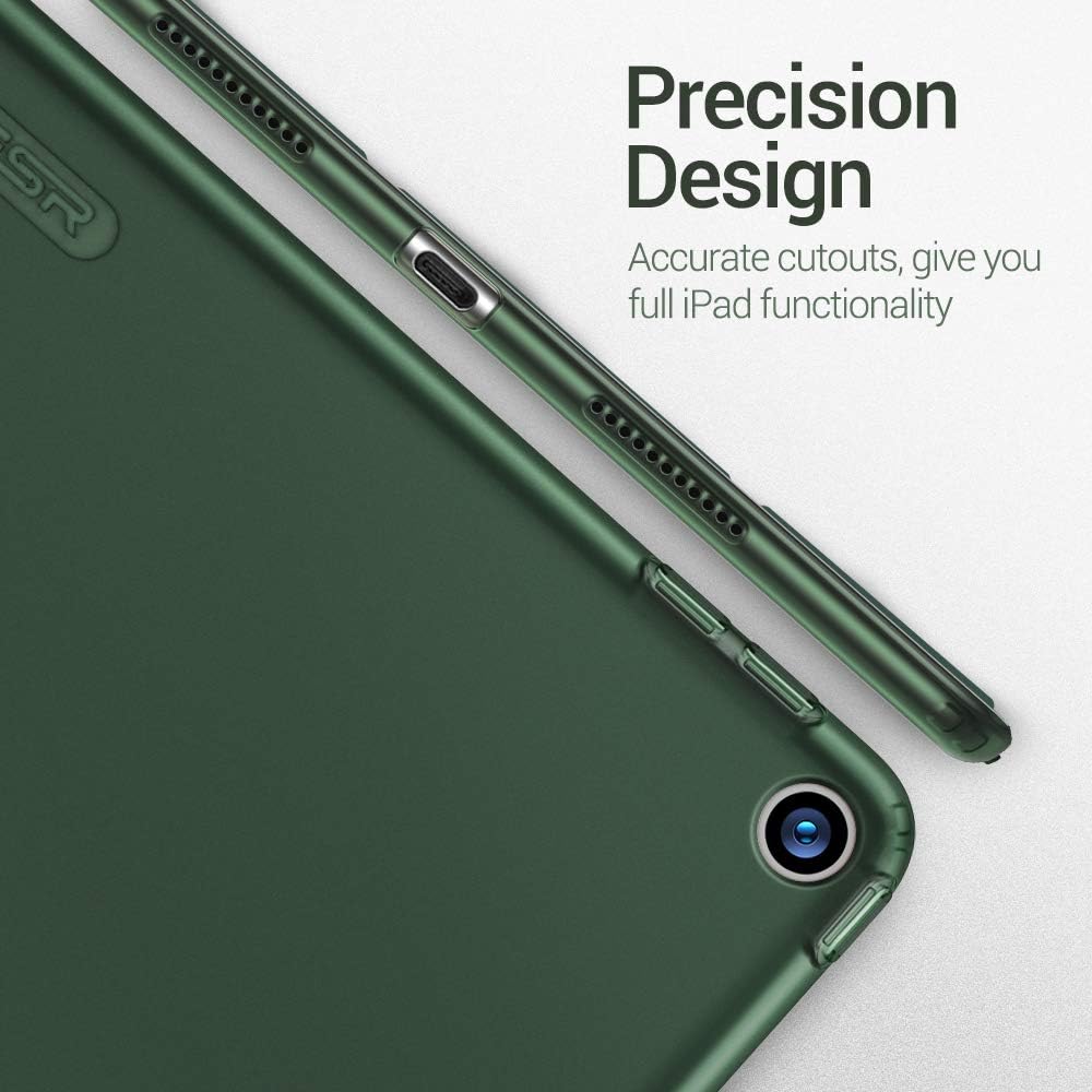 ESR Rebound Slim Smart Case Specially Designed for iPad Air 3 10.5" 2019, Flexible TPU Back Cover with Rubberized Coating,Auto Sleep/Wake and Viewing/Typing Stand for iPad Air (3rd Gen)2019,Pine Green
