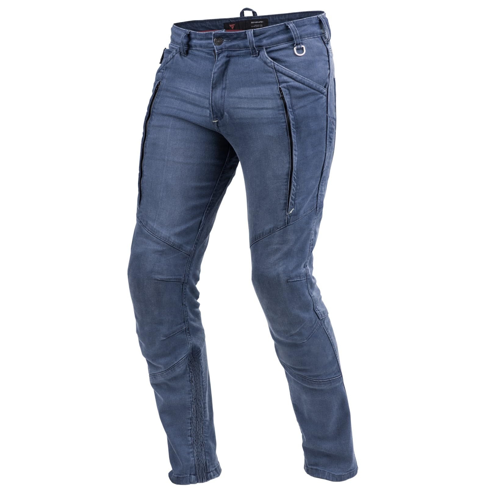 SHIMA GHOST BLUE, Jeans de motocicleta para hombres de Kevlar blindado con protectores (Azul, 36)