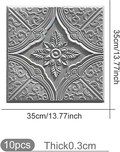 Miniatura 2 de ECYC Ltd 10 paneles de pared de espuma 3D autoadhesivos de 13.78 x 13.78 x 0.12 pulgadas, paneles de pared de flores 3D para despegar y pegar,