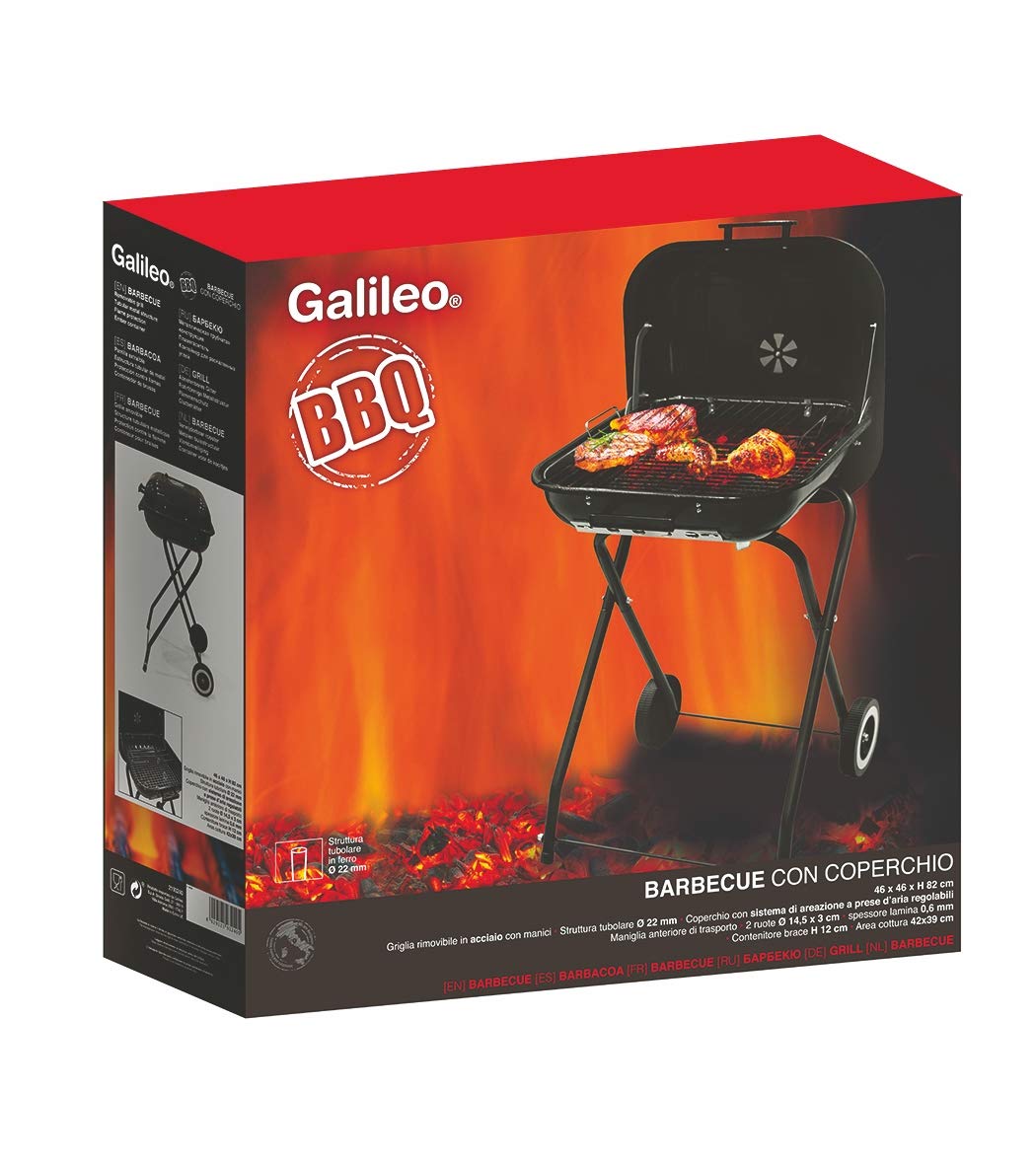 Galileo casa BBQ Barbeque, Nero, l. 42 x p.39 cm