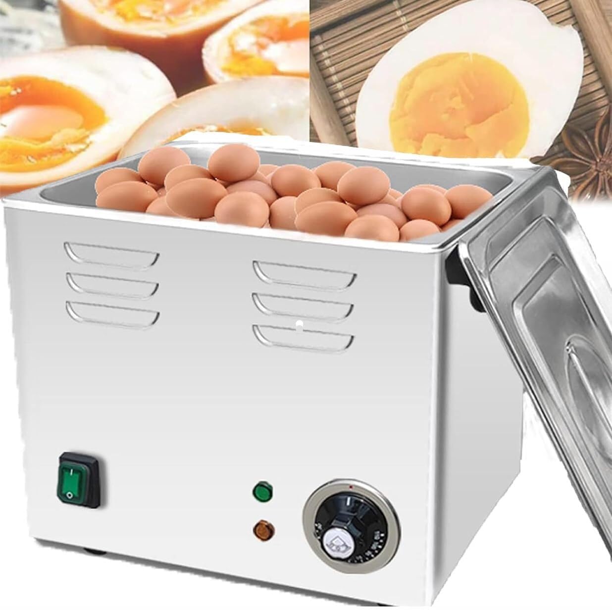 2600W Commercial Egg Cooker, Hot Spring Egg Cooker, Easily Cooks 60 Eggs, for Hot Spring Eggs, Soft Soft-Boiled Eggs, Half-Boiled/Fully-Boiled Eggs, 75℃ Constant TEM,