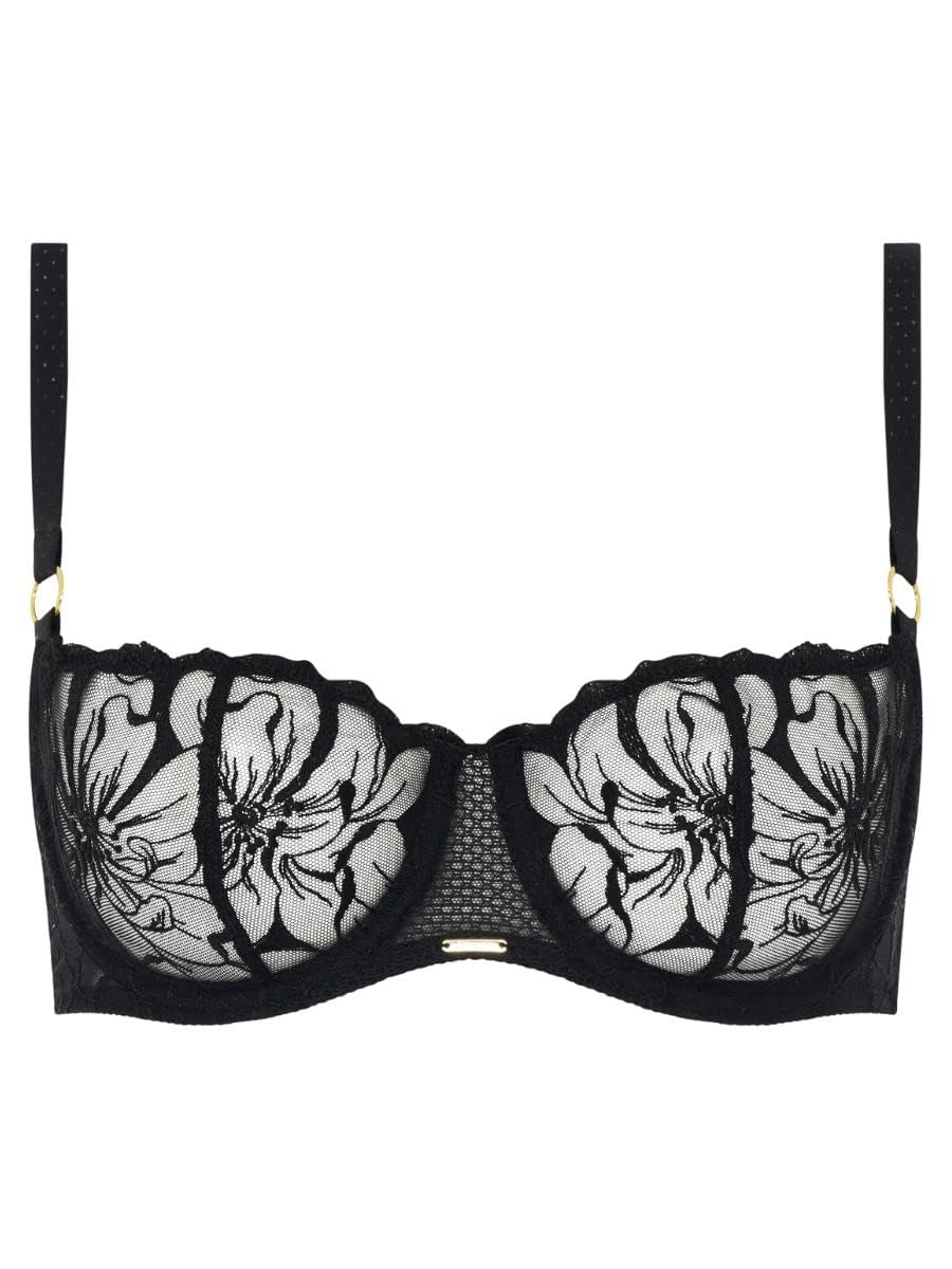 Chantelle Reggiseno a balconcino mezza coppa Fleurs, nero, 4E