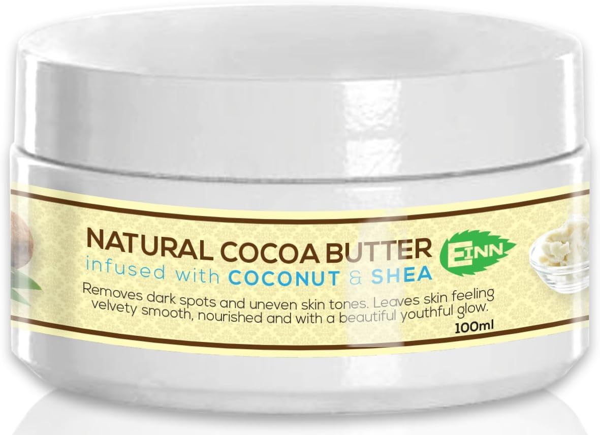 Organic Cocoa Butter Infused With Coconut and Shea Removes Dark Spots, Stretch Marks, Uneven