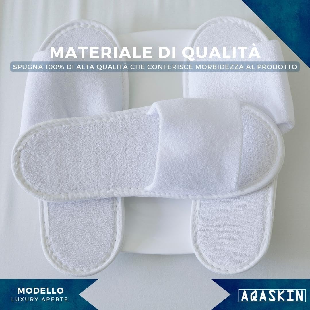 Ciabatte Monouso Antiscivolo in Spugna di Alta qualità – SCONTI QUANTITÁ - Fondo Rialzato Comodo e Morbido– Ideali per Hotel, Spa e Centri Benessere (Mod. LUXURY Aperte | 100 Paia)
