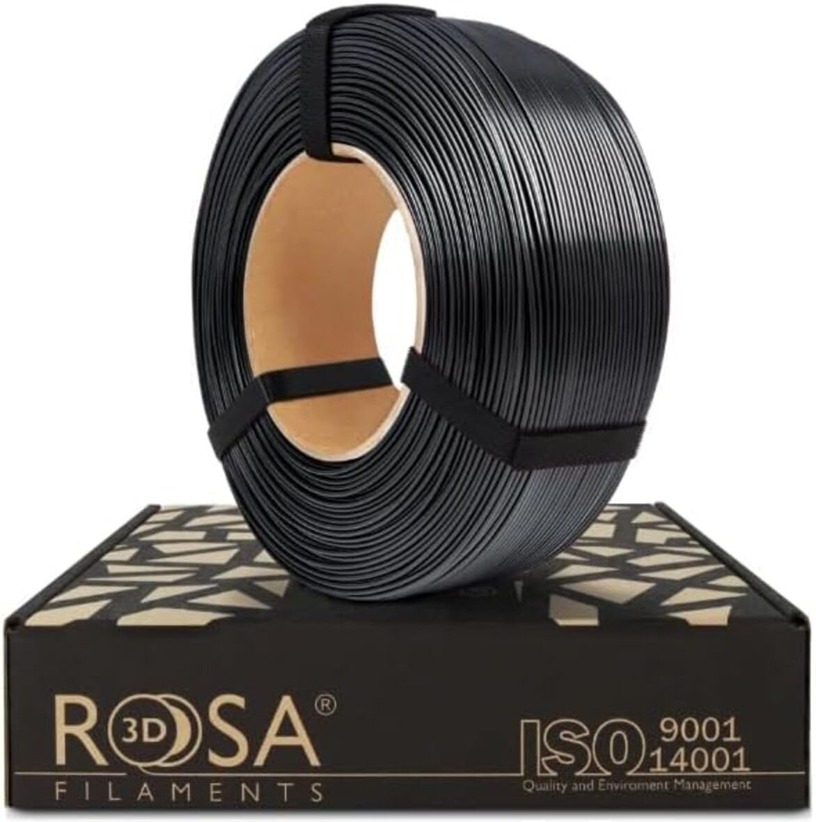 ROSA3D PETG HS Filamento 1,75 mm para impresora 3D, PETG negro, filamento de recarga de 1 kg