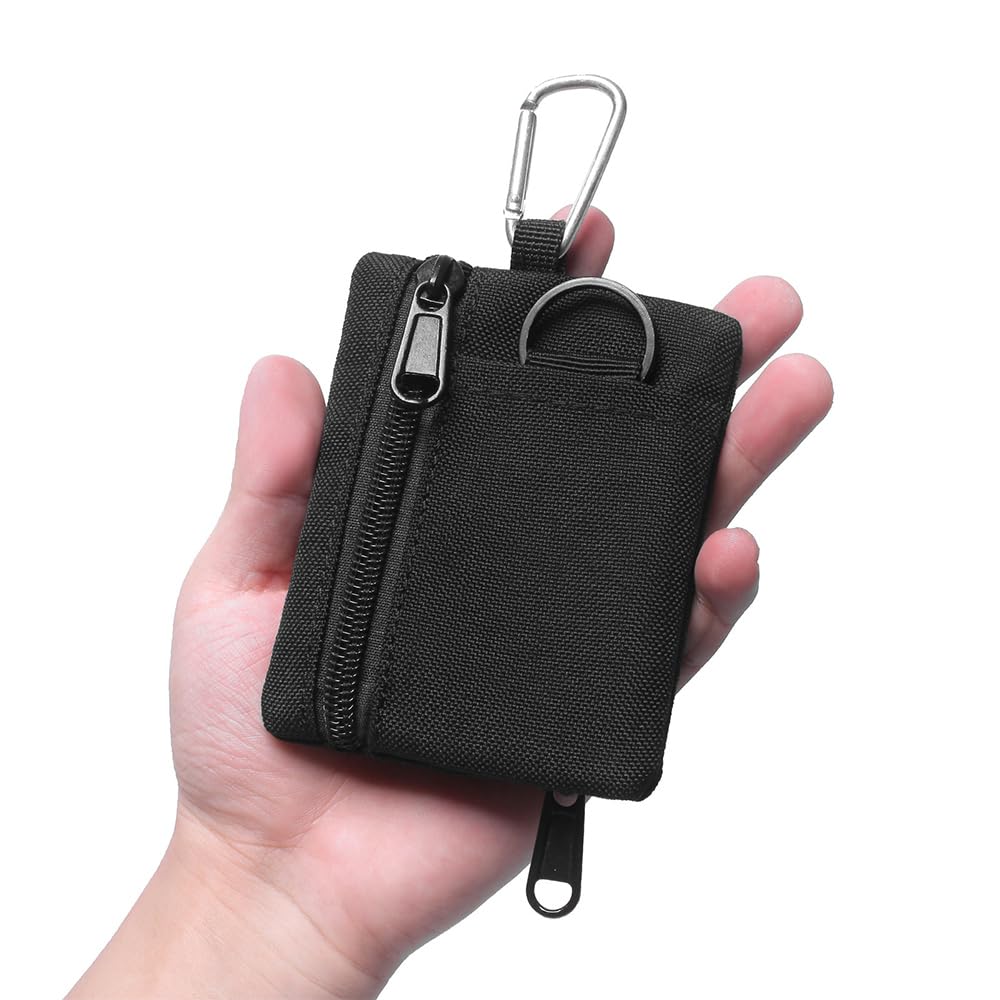EDC Torby nylonowe, małe etui Molle, mini torba użytkowa, saszetka, nerka z karabińczykiem, torba pierwszej pomocy, organizer do przechowywania na świeżym powietrzu, kemping, wędrówki, czarne