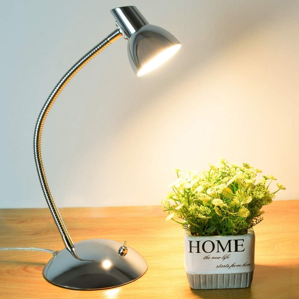 PADMA LED Desk Lamp 5W EyeCaring Table Lamp 3000K Warm White Silver