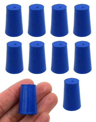 EISCO Paquete de 10 tapones de neopreno, sólidos – ASTM – Tamaño: #0 0.512 in parte inferior, 0.669 in superior, 0.984 in de longitud – Adecuado