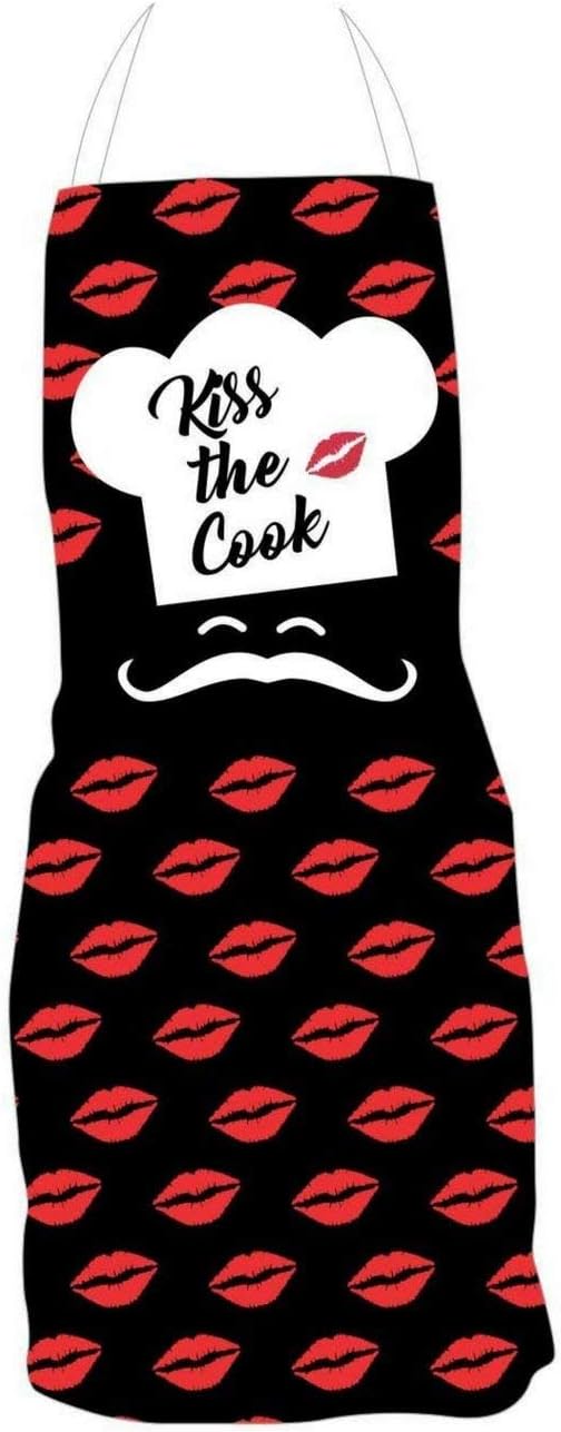 TheYaYaCafe® Kiss the Cook Apron for Wife | Waterproof | Women Apron for Birthday Anniversary Valentine's Day Gift