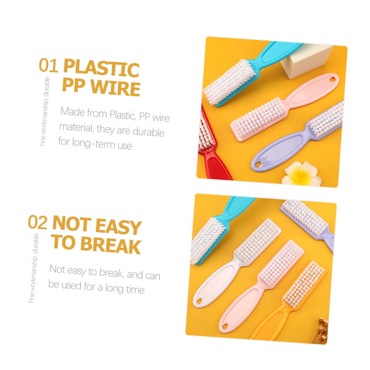 Spazzola per Unghie 24 Pezzi Manico Facile da Impugnare, Setole in Pp per Pulizia Manicure, per Viaggio e Uso in Bagno Colore Casuale