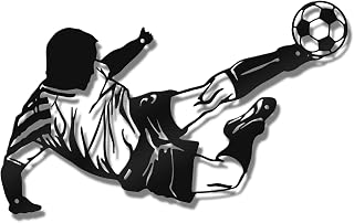 Paquesta Soccer Wall Decor Metal Soccer Wall Art Gifts for Boys Men Soccer Room Decor for Boys Room