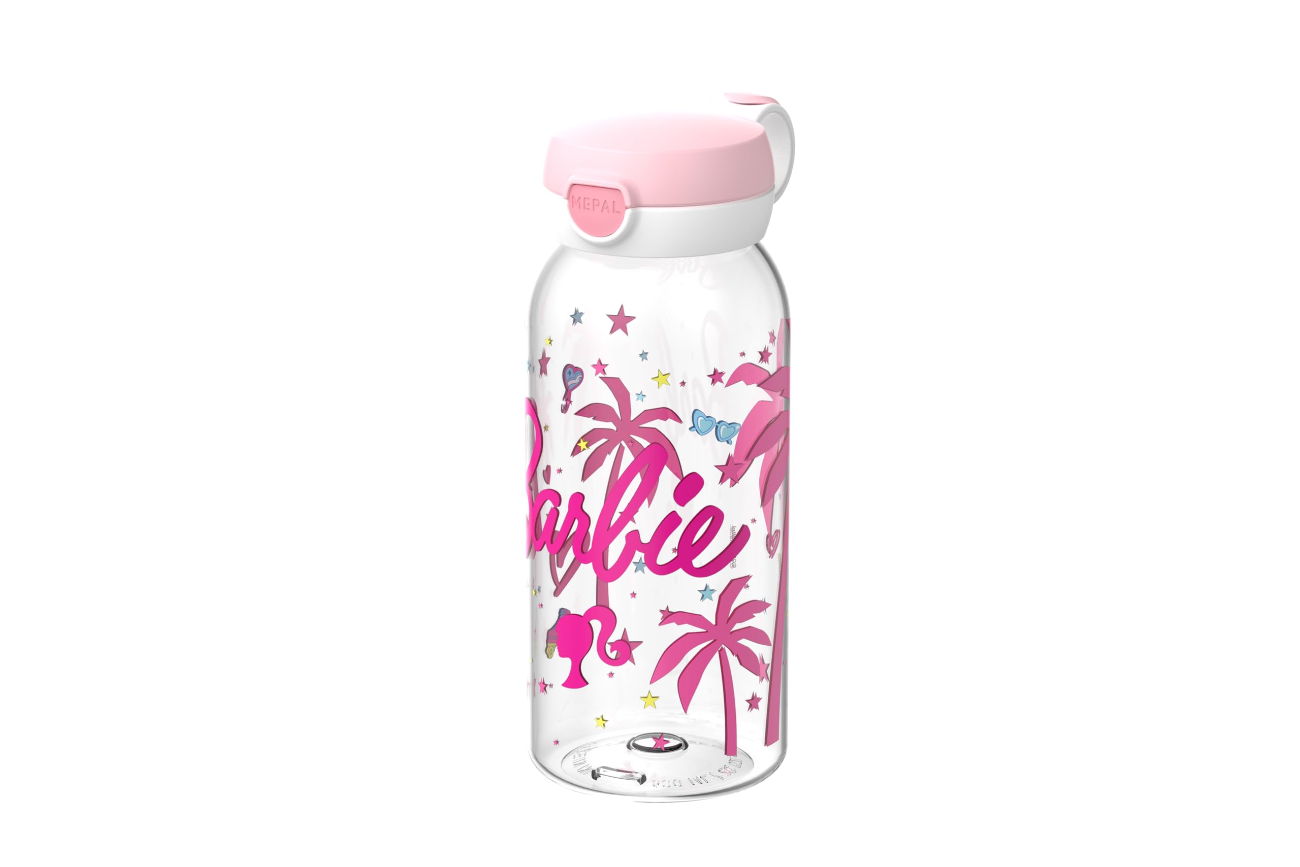 Mepal - Water bottle with hinged lid Campus - Lid pops open at the touch of a button - Children's drinking bottle suitable for carbonated drinks - Leak-proof and dishwasher safe - 600 ml - Barbie