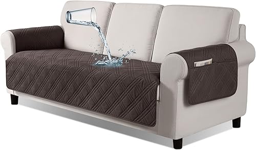 Miniatura 33 de TAOCOCO Fundas de sofá impermeables extragrandes para mascotas y perros con respaldo antideslizante, fundas para asientos de sofá con bolsillo para