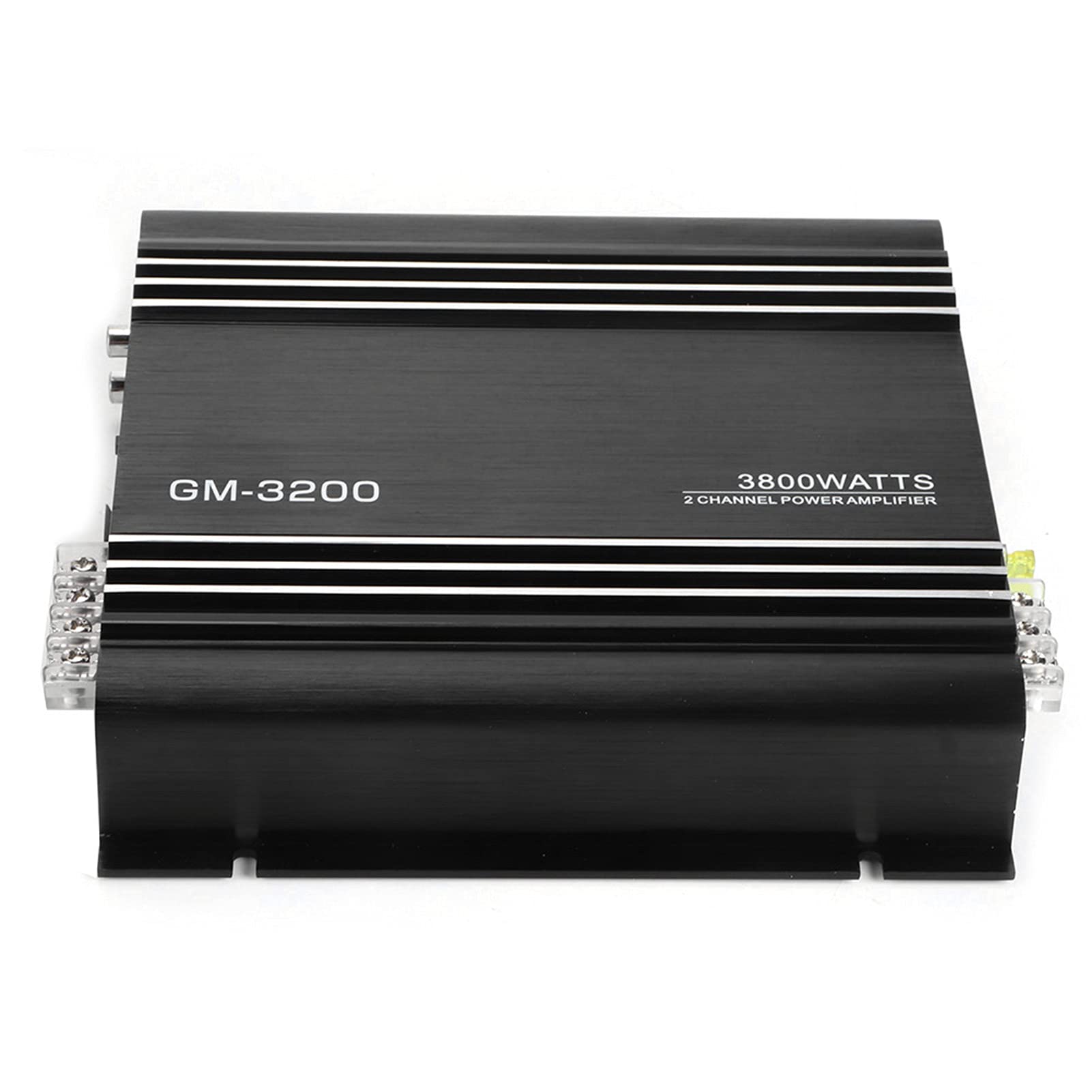 Amplificatore di Potenza Audio, Amplificatore di Potenza Audio a 2 Canali in Lega di Alluminio da 3800 W 12 V, Amplificatore Stereo per Auto Ad Alta Potenza, Amplificatore Stereo Hifi per Auto
