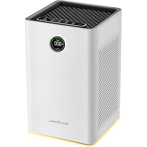 Jafända Air Purifiers for Home Large Room Up To 1190ft², True HEPA 13 Filter, Activated Carbon Remove 99.97% Dust Smoke Odor Pollen Pets Hair Dander Allergies, Quiet Sleep Mode 23dB, Night Light