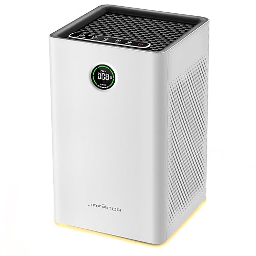 Jafanda Air Purifiers for Home Large Room,1190 sqft Coverage, 3-Stage Filtration System, True HEPA Filter Air Cleaner with Activated Carbon,Remove 99.97% Dust Pollen Smoke Odors - Air Purifier White