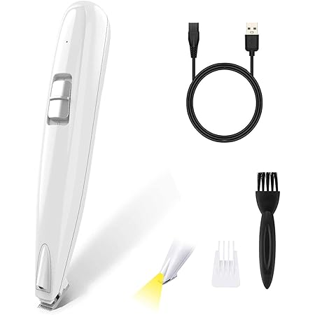 Amazon ペット用バリカン Led付き バリカン ペット用 犬 猫 足裏 耳裏 顔回り 臀部 電動 Usb充電式 自宅トリミング用 初心者 部分カット 白い Huizhou バリカン 通販