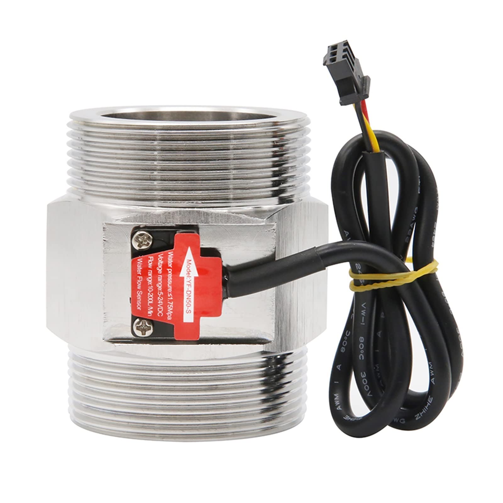 Caudalímetro de Líquido 1/2 "3/4" 1 "1-1/2" 2 "Sensor de flujo agua .75MPa Sensor Hall medidor turbina DC5~18V utilizado for medir el del medio(DN40)