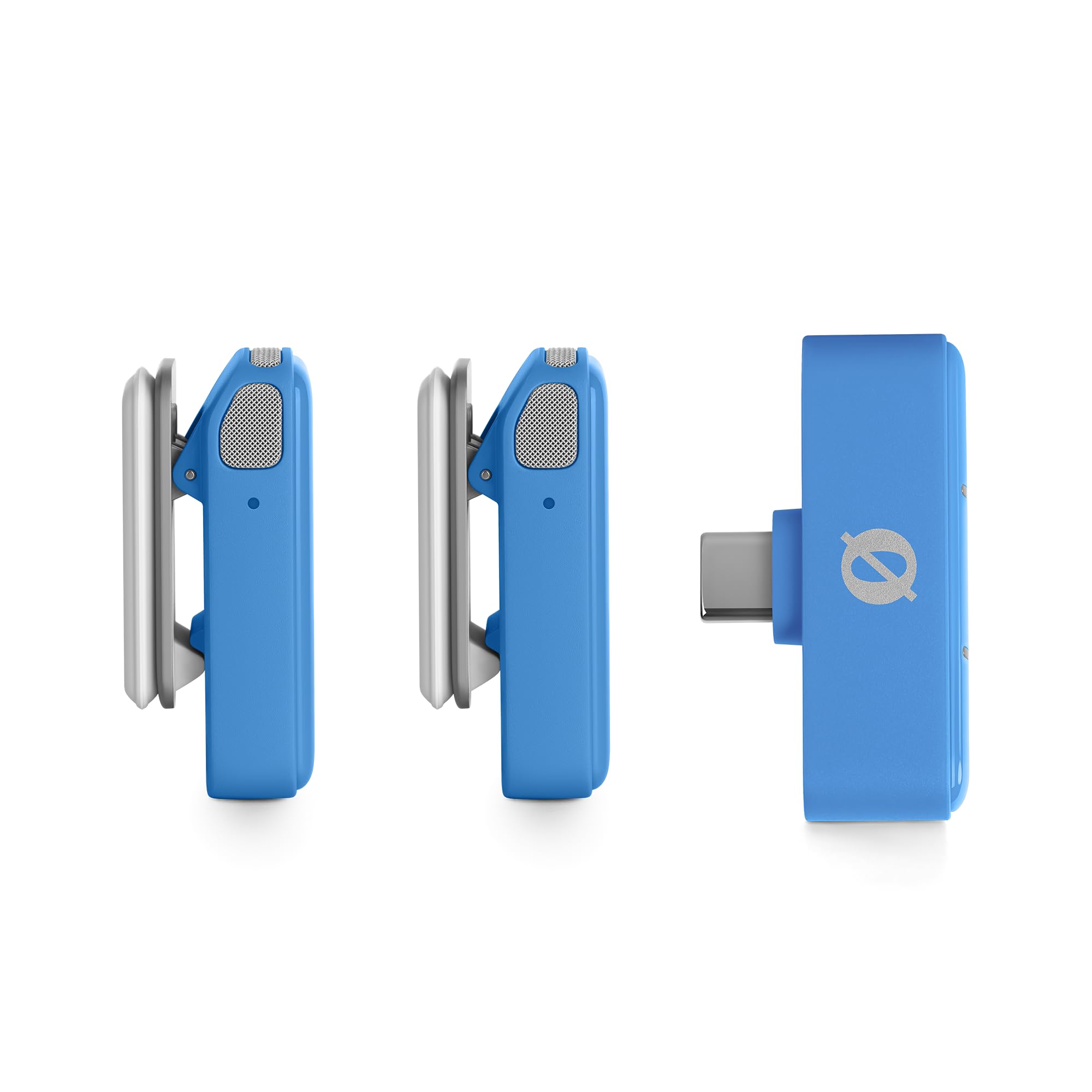 RØDE Wireless Micro - Microfono wireless compatto, due microfoni con custodia di ricarica per la creazione di contenuti su smartphone - USB-C, Blu