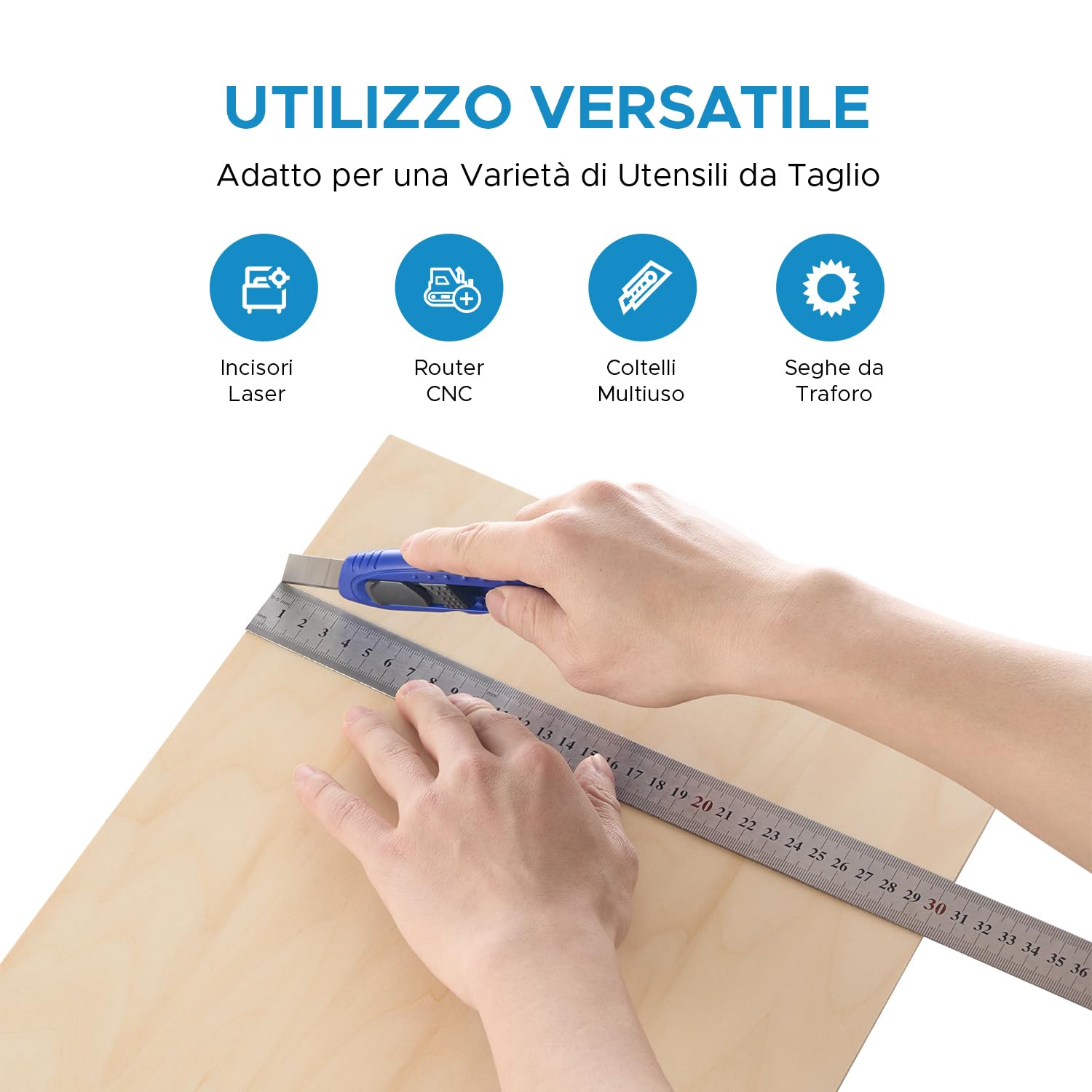 OMTech 12 sztuk płyt z drewna lipowego, 300 x 600 x 3 mm, płyty ze sklejki do majsterkowania, płyty drewniane do cięcia laserowego i grawerowania, nieobrobione płyty drewniane do projektów
