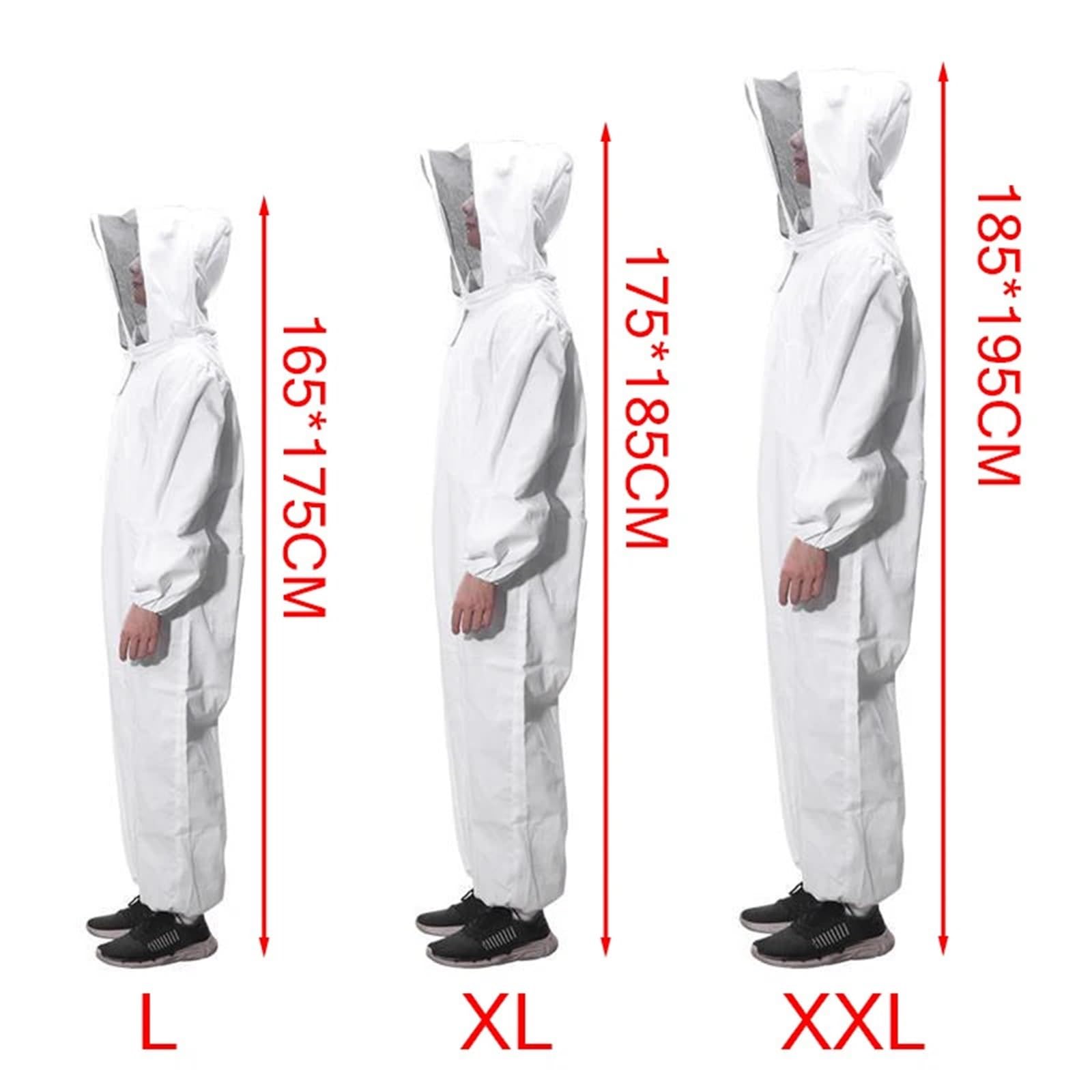 Traje de apicultor Profesional Ropa de apicultura cuerpo entero, traje protección profesional, velo seguridad, sombrero, vestido, equipo for todo el(XXL)