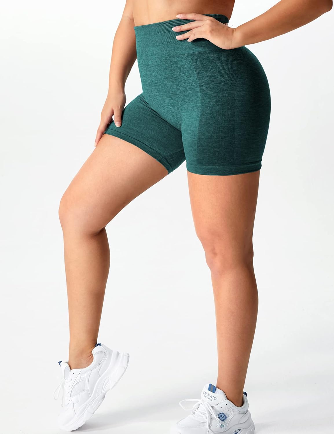 YEOREO Women Seamless Scrunch Workout Shorts High Waisted Intensify Running Gym Yoga Workout at 