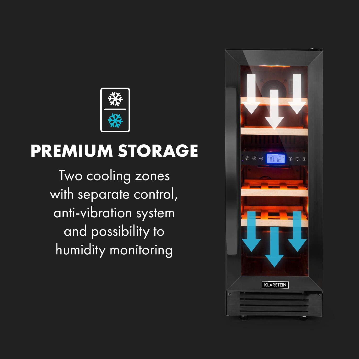 Buy Klarstein Vinovilla Onyx Wine Fridge Wine Cooler, Bottle Fridge, Wine Chiller, Glass Door