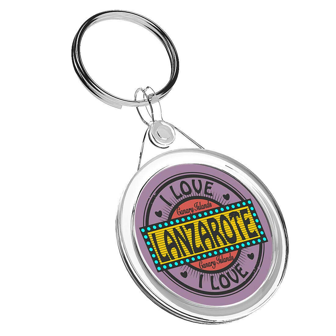 1 x I Love Lanzarote Canary - Keyring IR02 Mum Dad Kids Birthday #10560