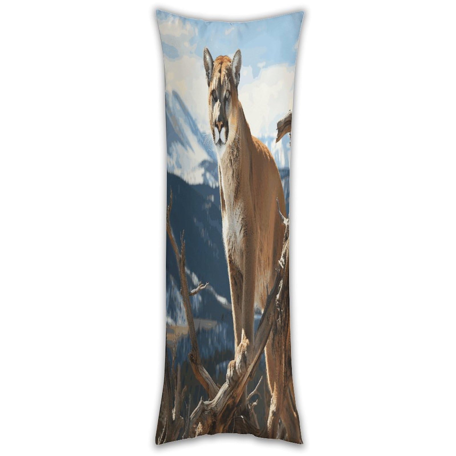 Panther Mountain Lion Pillow Cases Breathable Vertical Long Pillowcase Body Pillowcase with Hidden Zipper Closure Soft and Cozy Pillow Cover 20x54 Inches for Bedroom Couch