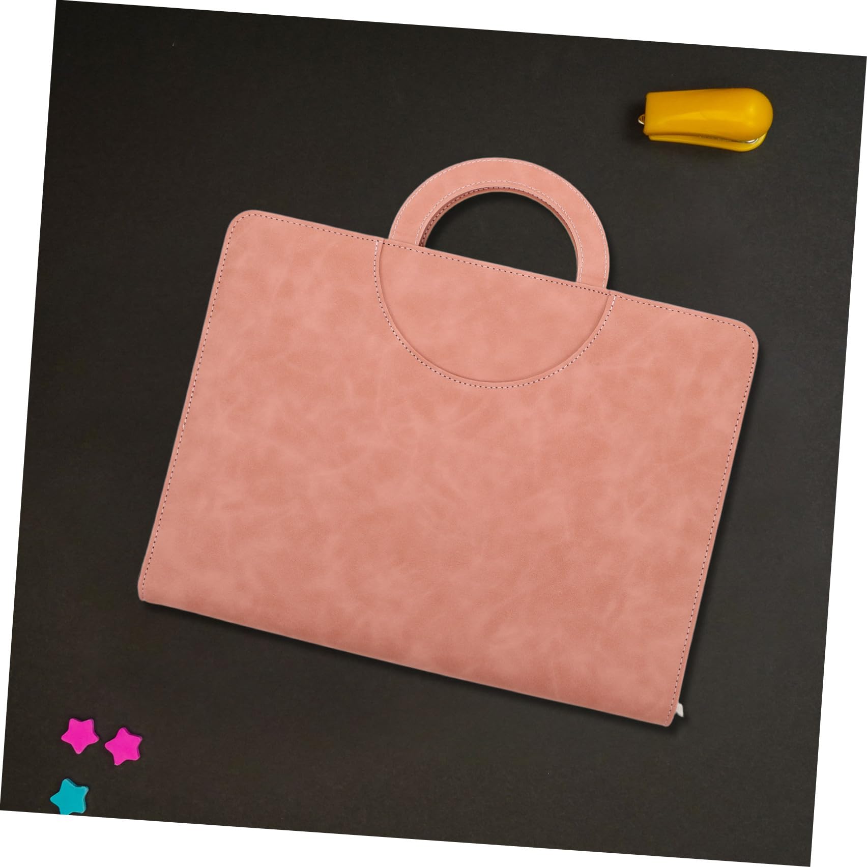 Organizzatore Multifunzionale per Documenti con Zip Sicura Custodia per Documenti A4 in Pu per Viaggio e Uso Domestico Rosa per Professionisti e Studenti