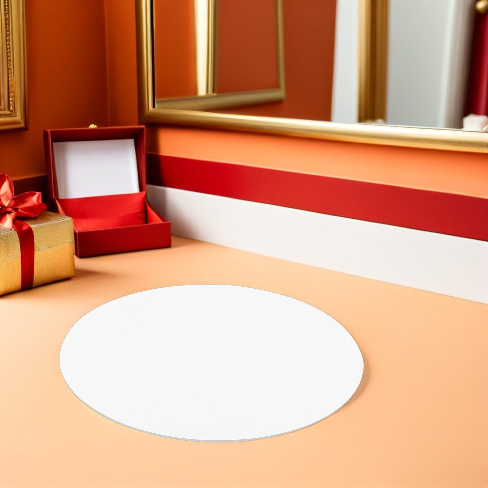 ULTECHNOVO Set da 13 Vassoi Espositori Rotondi in Acrilico Specchio Autoadesivo Argento 20 Cm – Centrotavola Decorativo per Matrimoni, Feste e Studio Fotografico