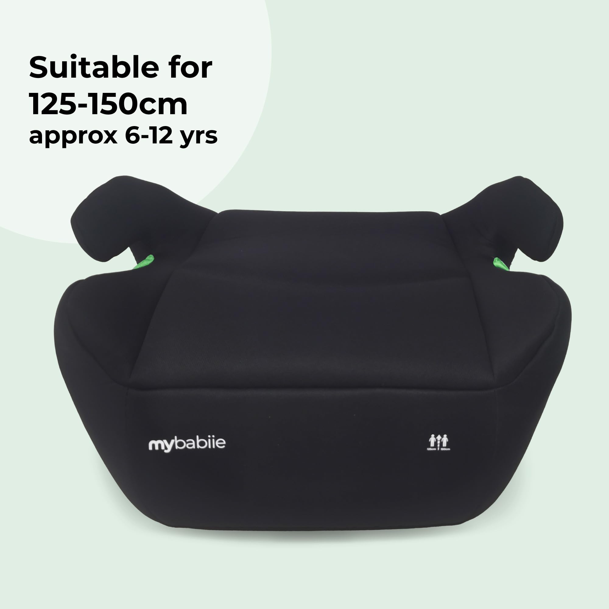 My Babiie MBCSB20 Child Booster Seat - ISOFIX, R129 i-Size 125-150cm (Group 3, 6 to 12 Years Approx.) Portable Kids Car Seat, Comfortable, Compact, Lightweight, Ideal for Travel - Black — view 2