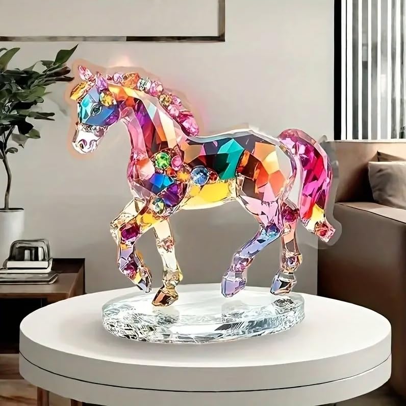 Amazon.co.jp: 2D フラット アクリルスタンド 馬 宝石 置物 インテリア