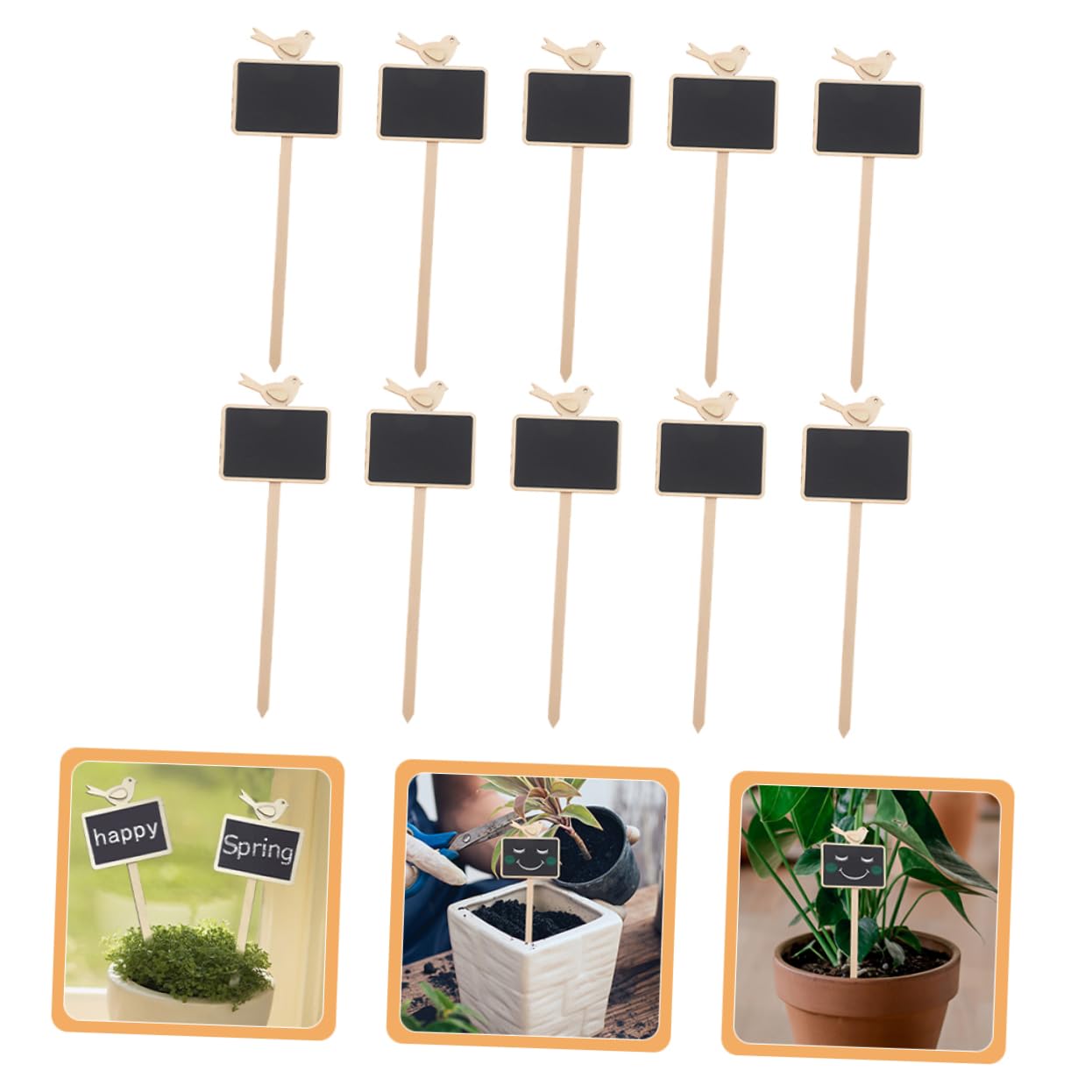 BESPORTBLE 50pièces Étiquettes De Plantes Bois Lot De Ardoises Pour Identification De Fleurs Et Plantes Pot Idéales Pour Jardinage Et Décoration De