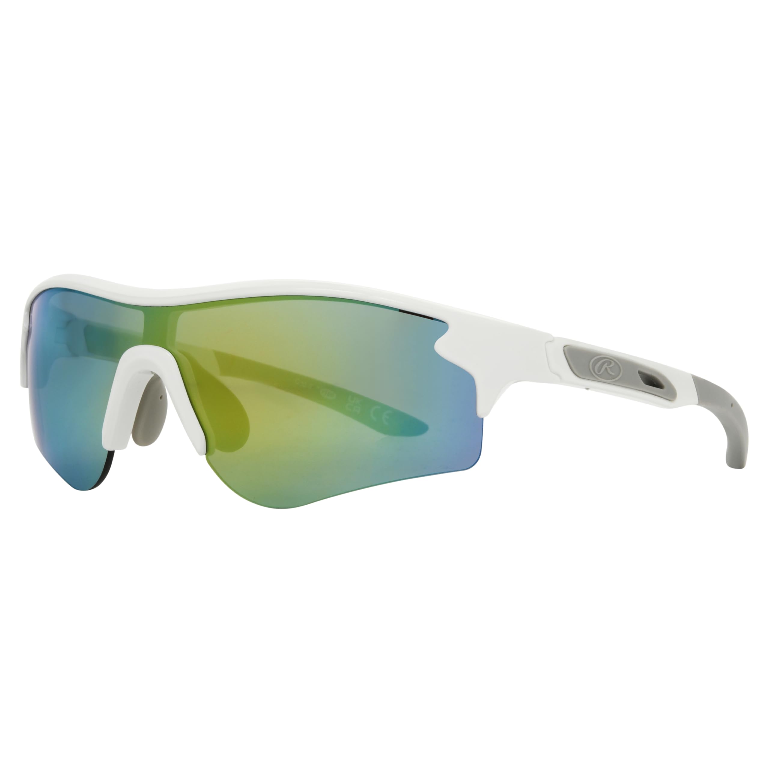 Rawlings Boys' Finn Jr. Shield Sunglasses, White Mirror, 117 mm