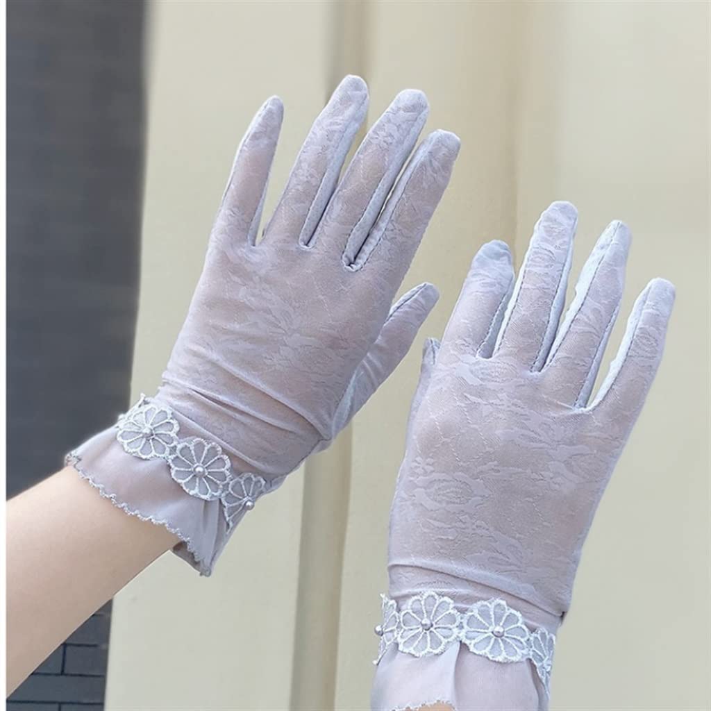Gloves Women's Ice Silk Breathable Lace Thin Ladies Riding and Driving Touch Screen Finger