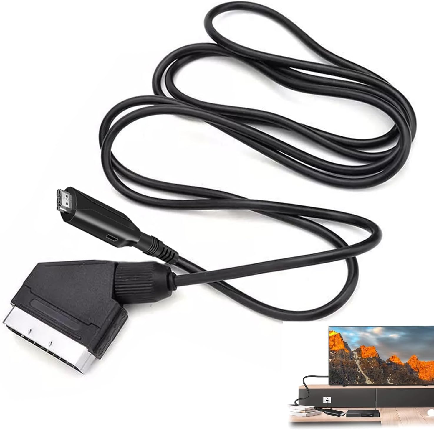 Tholire SCART to HDMI Adapter with USB Power Cable – Convert SCART ...