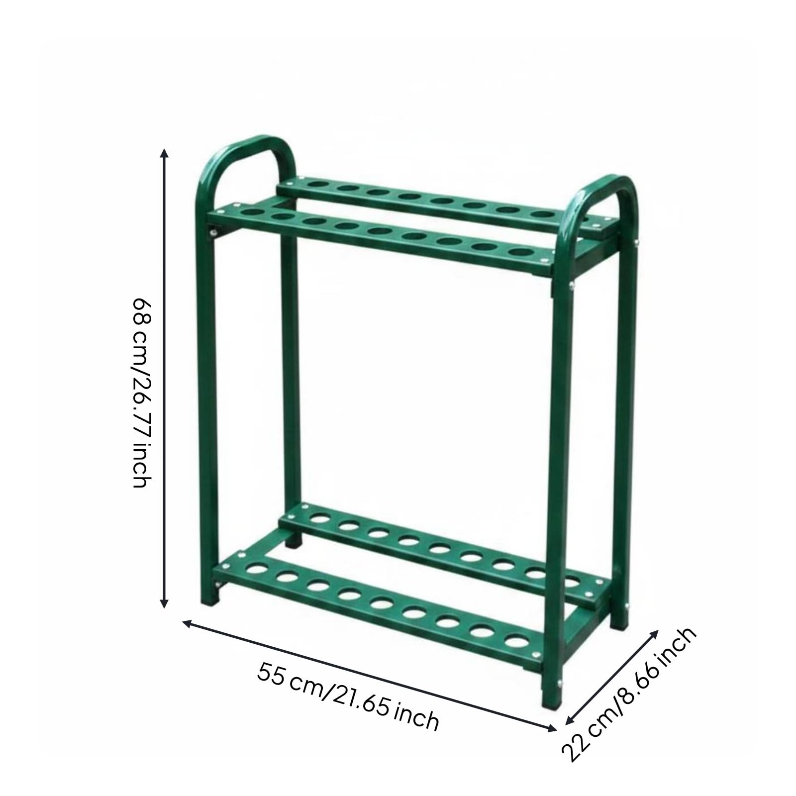 Soporte para Palos de Golf Organizador Estante Portapalos Porta Cañas Portacues Estructura Sólida de Acero y Dos Niveles Evita Desorden y Protege