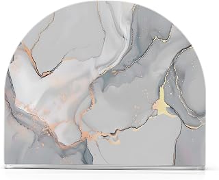 Luxury Grey Marble Napkin Holder for Table Paper Napkins Holder Acrylic Tissue Dispenser Kitchen Dining Room Bathroom Party Car Decor