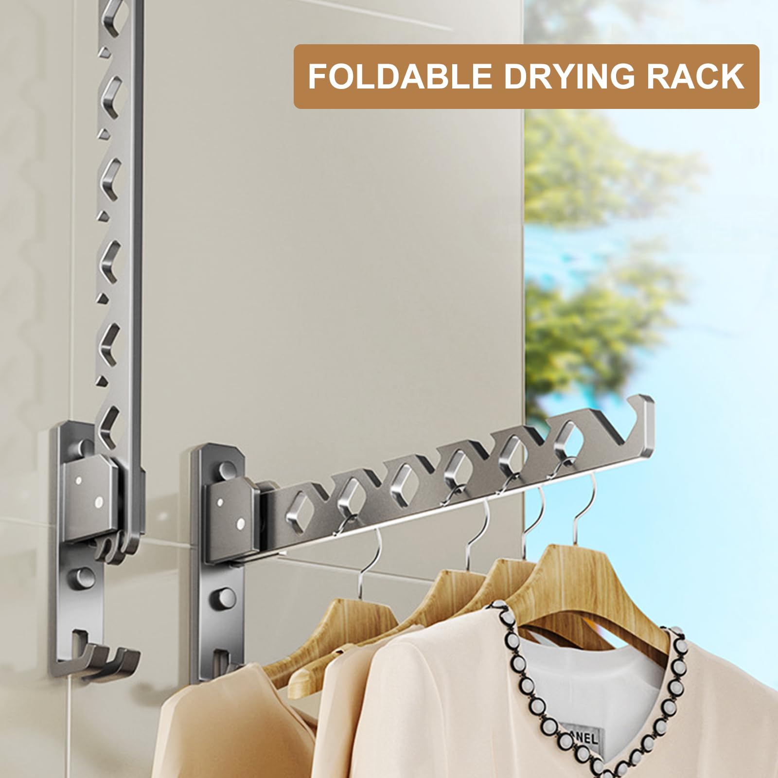 2 Appendiabiti Pieghevoli Da Parete - Girevoli 180°, In Ferro Argento - Per Bagno, Camera, Balcone - Foto 13