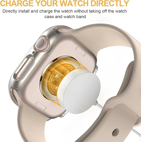 Miniatura 42 de Haojavo Paquete de 5 fundas con protector de pantalla de vidrio templado para Apple Watch Series 9, 8, 7, 1.772 pulgadas, policarbonato duro