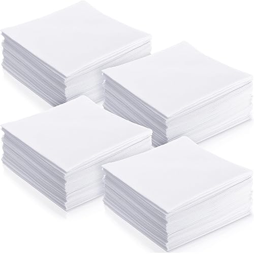 Leinuosen 100 Pack Handkerchiefs Bulk Men's Handkerchiefs Cotton Classic Hankies Pocket Square Towel for Wedding Party