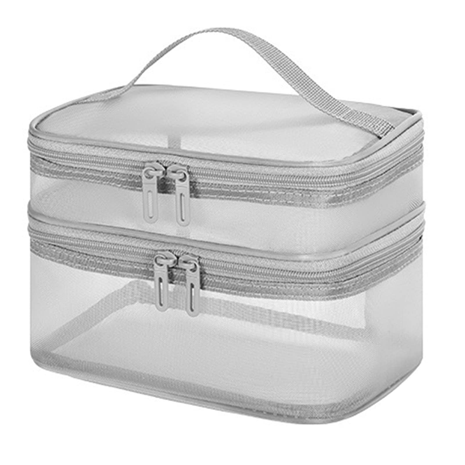 FIYUK Große Transparente Kosmetiktasche – 32 X 28 X 13 Cm, Aus PVC, Wasserabweisend, Mit Doppelgriffen
