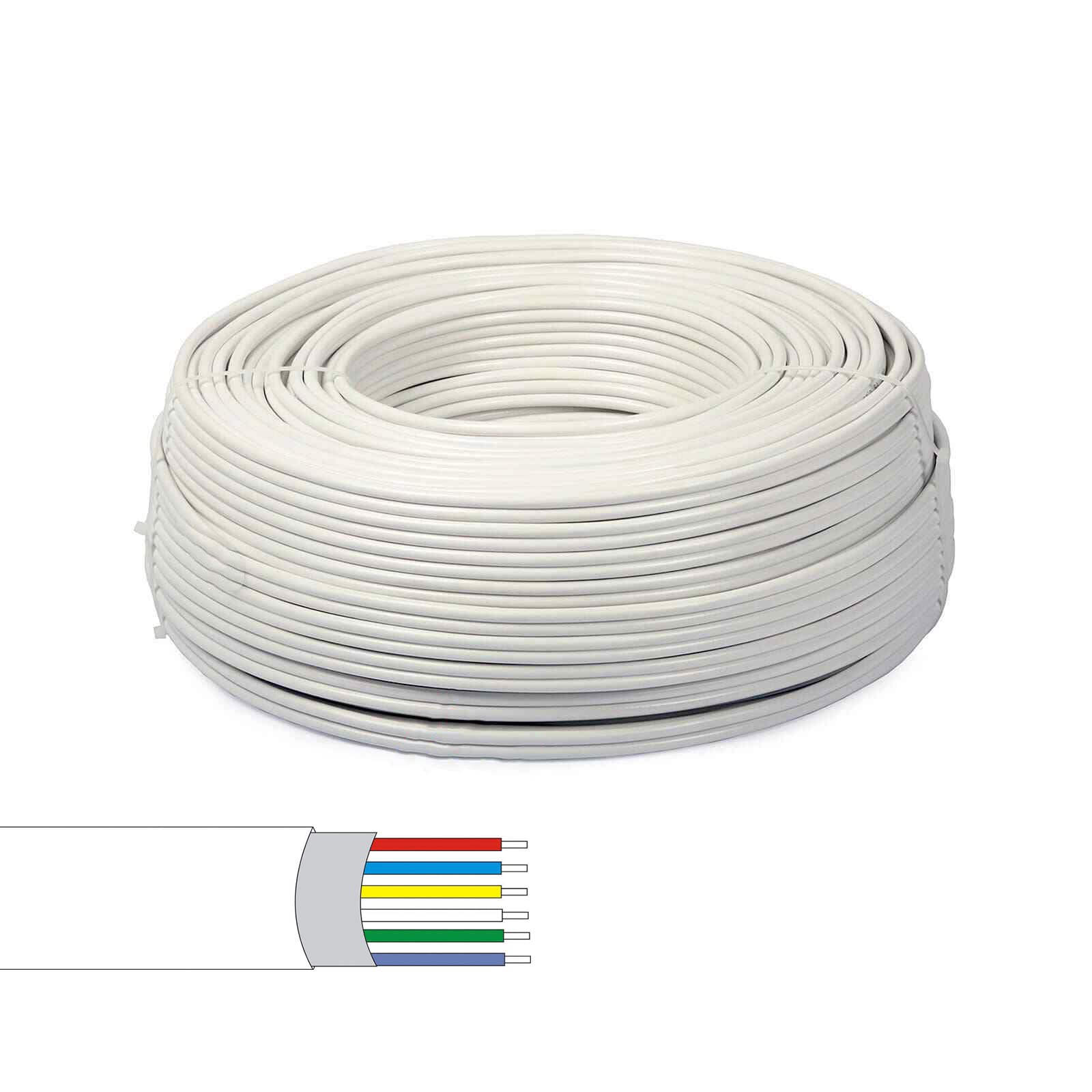 Setik - Matassa 100 metri cavo allarme schermato 6 fili 6x0 22 per impianto e sistemi di sicurezza - 100MTA6X22SC
